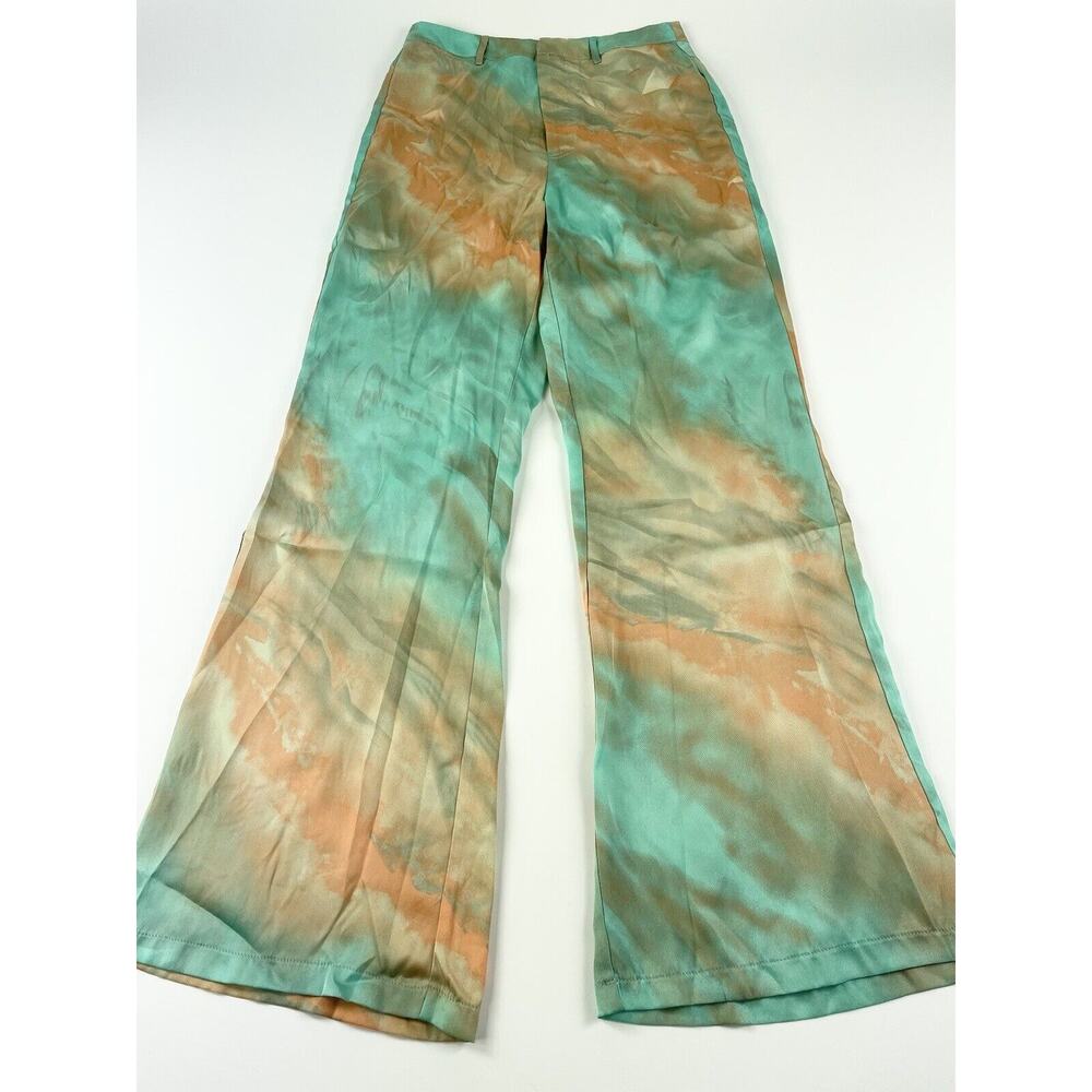 Boho FESTIVAL PANTS FLARE BELL BOTTOM Medium WIDE LEG HIPPIE 70s Vibe NEW